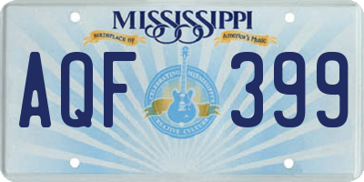 MS license plate AQF399