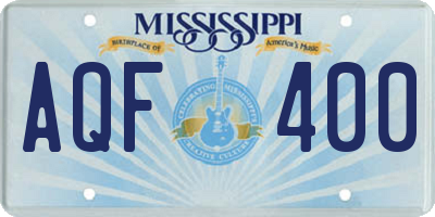 MS license plate AQF400