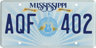 MS license plate AQF402