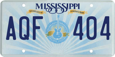 MS license plate AQF404