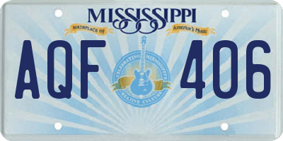 MS license plate AQF406
