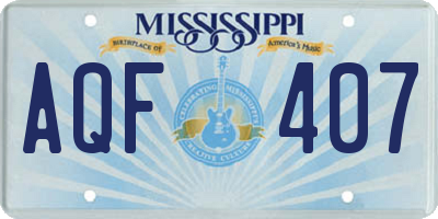 MS license plate AQF407