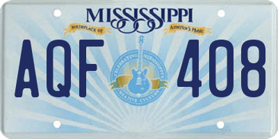 MS license plate AQF408