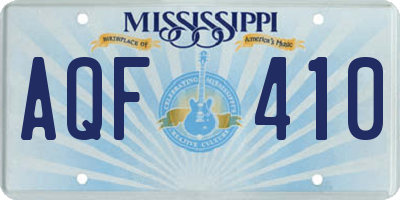 MS license plate AQF410