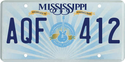 MS license plate AQF412
