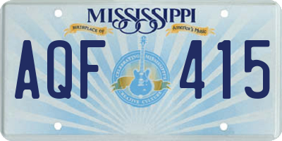 MS license plate AQF415