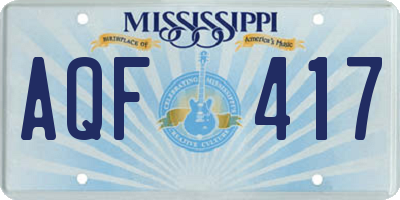 MS license plate AQF417