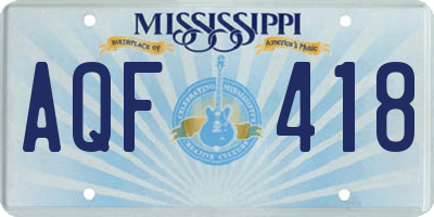 MS license plate AQF418