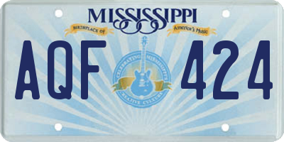 MS license plate AQF424