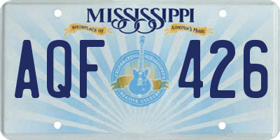MS license plate AQF426