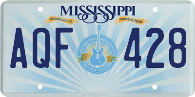 MS license plate AQF428