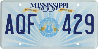 MS license plate AQF429