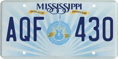 MS license plate AQF430