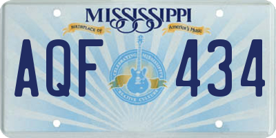 MS license plate AQF434
