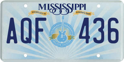 MS license plate AQF436