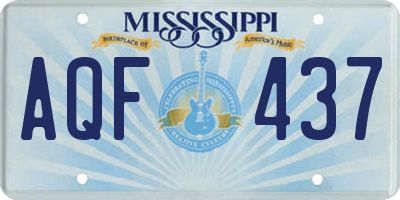 MS license plate AQF437