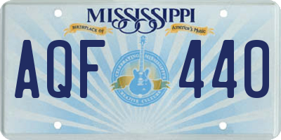 MS license plate AQF440