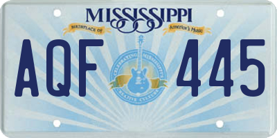 MS license plate AQF445