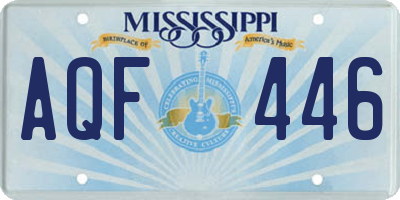MS license plate AQF446