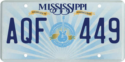 MS license plate AQF449