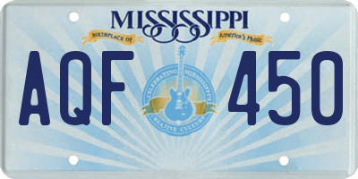 MS license plate AQF450