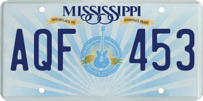 MS license plate AQF453