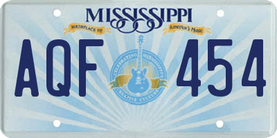 MS license plate AQF454