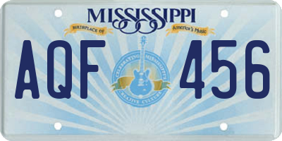 MS license plate AQF456