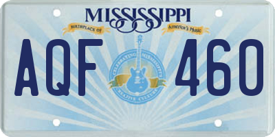 MS license plate AQF460