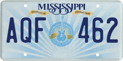 MS license plate AQF462