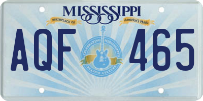 MS license plate AQF465