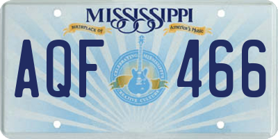 MS license plate AQF466