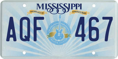 MS license plate AQF467