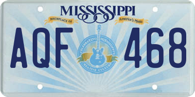 MS license plate AQF468