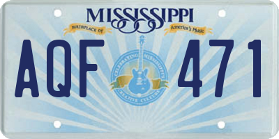 MS license plate AQF471