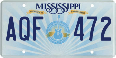 MS license plate AQF472