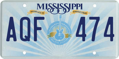 MS license plate AQF474