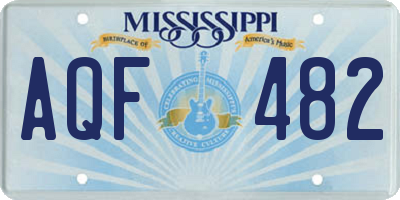 MS license plate AQF482