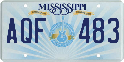 MS license plate AQF483