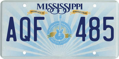 MS license plate AQF485