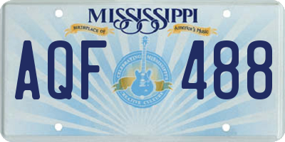 MS license plate AQF488