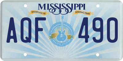 MS license plate AQF490