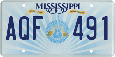 MS license plate AQF491