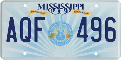 MS license plate AQF496