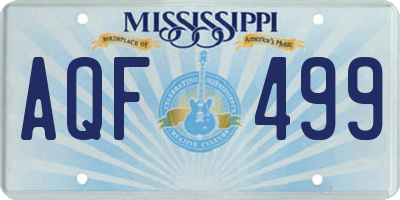 MS license plate AQF499