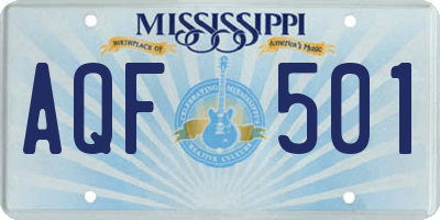 MS license plate AQF501