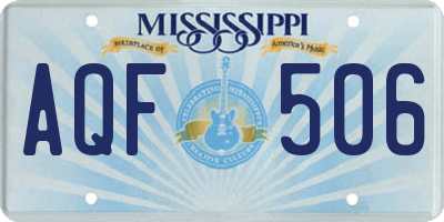 MS license plate AQF506