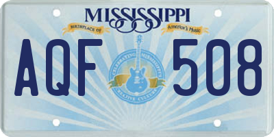 MS license plate AQF508