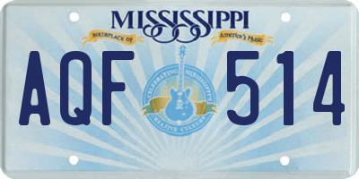 MS license plate AQF514