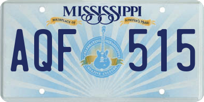 MS license plate AQF515